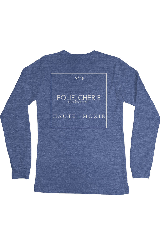 DELUXE MOXIE LONG SLEEVE TEE HEATHER ROYAL BLUE