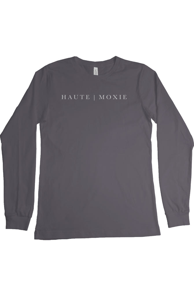 DELUXE MOXIE LONG SLEEVE TEE ASPHALT & WHITE