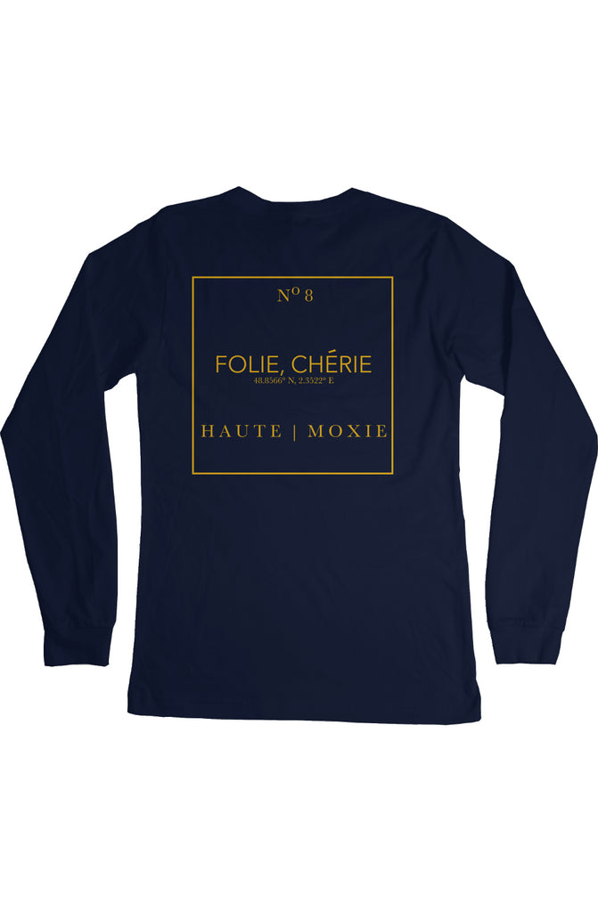 DELUXE MOXIE LONG SLEEVE TEE HEATHER NAVY & GOLD