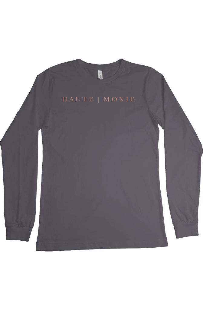 DELUXE MOXIE LONG SLEEVE TEE ASPHALT & SOFT PINK